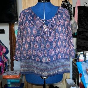Hollister Sheer Blouse Sz M